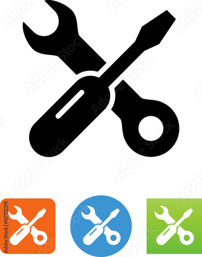 Cuadros en Lienzo Screwdriver And Wrench Icon - Illustration