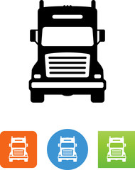 Canvas Print - Semi Truck Front Icon - Illustration