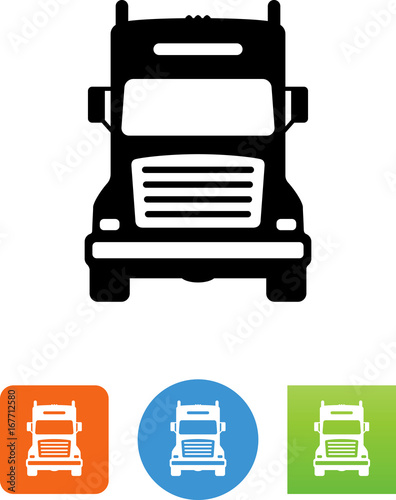 Download Semi Truck Front Icon - Illustration - Buy this stock ...