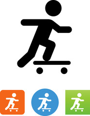 Poster - Skateboard Kick Icon - Illustration