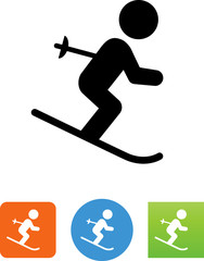 Wall Mural - Skier Icon - Illustration