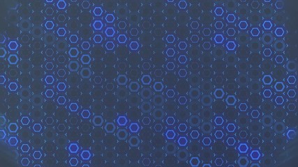 Poster - Abstract loopable background, flashing wall from blue stars. Computer graphics