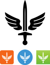 Sword With Wings Icon - Illustration