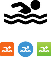 Sticker - Swimming Icon - Illustration