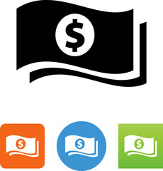 Poster - Vector Dollar Bills Icon - Illustration