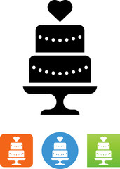 Wall Mural - Vector Wedding Cake Icon - Illustration