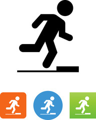 Sticker - Watch Your Step Icon - Illustration