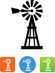 Wall Mural - Windpump Icon - Illustration