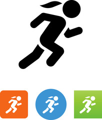 Poster - Woman Sprinting Icon - Illustration