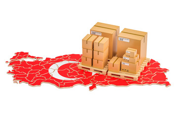 Shipping and Delivery from Turkey concept, 3D rendering