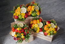 Bouquets Of Fruit And Flowers