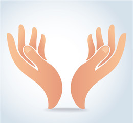 Wall Mural - hands holding design vector, hands pray logo 