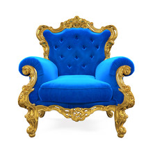 Blue Throne Chair Isolated