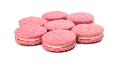 Canvas Print - Pink biscuits isolated