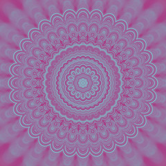 Poster - Abstract psychedelic mandala fractal background - circular vector pattern design from concentric oval shapes