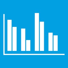 Poster - Financial analysis chart icon white