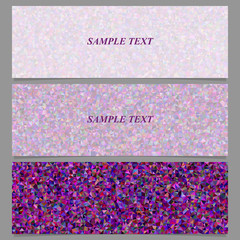 Poster - Tiled triangle mosaic banner design set