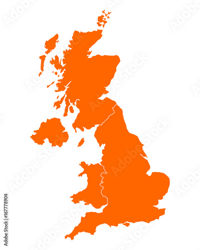 Obraz na płótnie Karte von Großbritannien
