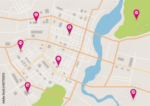 Obraz na płótnie Vector city map