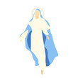 Vector illustration for Christian Community: Saint Mary the Virgin, or the Mother of God. Great as an illustration for The Assumption, The Nativity or the Birth of the Blessed Virgin Mary.