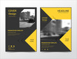© Yochanan - Modern technology brochure design, business flyer template. Corporate identity leaflet layout. Black and yellow presentation blank, magazine cover. Book cover, eps10
