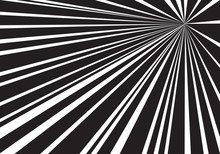 Black White Speed Line Zoom Background Vector Illustration.