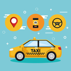 Wall Mural - taxi service app smart transport travel vector illustration