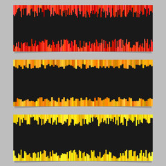 Poster - Color banner background template set - horizontal vector graphic from vertical rounded stripes on black background