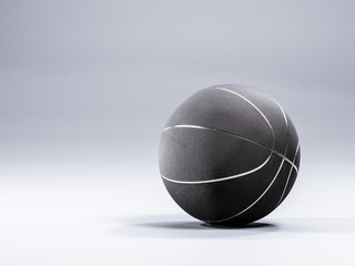 Wall Mural - Black metalic Basketball close-up on studio background