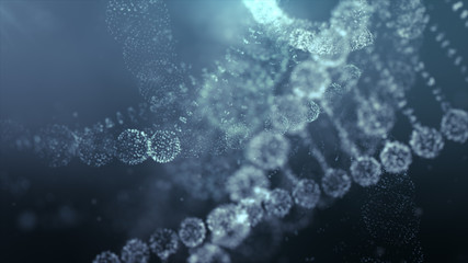 Poster - Digitally Generated Virtual DNA Sequence in Abstract Particles Floating in Cyber Space Technology