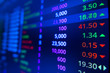 © Golden House Images - Stock market graph and ticker with blue screen for stock exchange analysis