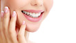 © Nobilior - Closeup shot of beautiful female smile, white background.