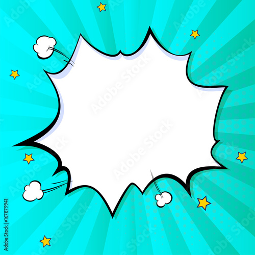 Pop Art Splash Background Explosion In Comics Book Style Blank