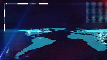 Poster - World Internet map with bits and columns on it