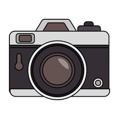 Sticker - photographic camera isolated icon vector illustration design