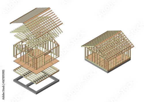 House Wood Frame Construction Banner For The Site Of A