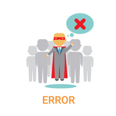 Poster - Error Icon 404 Not Found Broken Message Banner Flat Vector Illustration