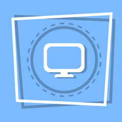 Poster - Computer Screen Icon Pc Monitor Web Button Flat Vector Illustration