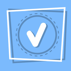 Poster - Check Point Icon Tick Web Button Flat Vector Illustration