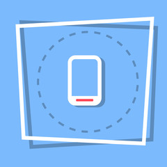 Poster - Cell Smart Phone Icon Tablet Computer Web Button Flat Vector Illustration