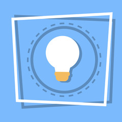 Poster - Light Bulb Icon New Idea Web Button Flat Vector Illustration