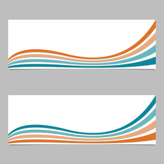 Poster - Abstract banner background from wave stripes - vector design with 3d shadow effect
