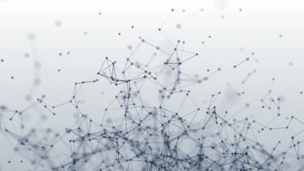 Poster - connection structure. dots and lines. 3d animation abstract background