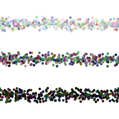 Poster - Seamless dot pattern paragraph dividing line design set - vector graphic elements from multicolored circles