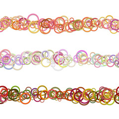 Poster - Circle pattern webage separator line design set from colored rings - repeatable vector graphic design elements