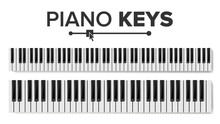 Piano Keyboards Vector. Isolated Illustration. Top View Keyboard Pad