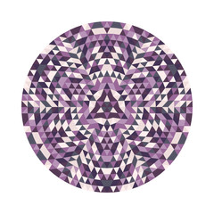 Poster - Round geometrical triangle kaleidoscopic mandala design symbol - symmetric vector pattern digital art