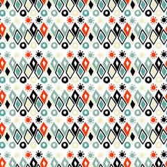 Canvas Print - Vector handdrawn tribal geometric pattern. 