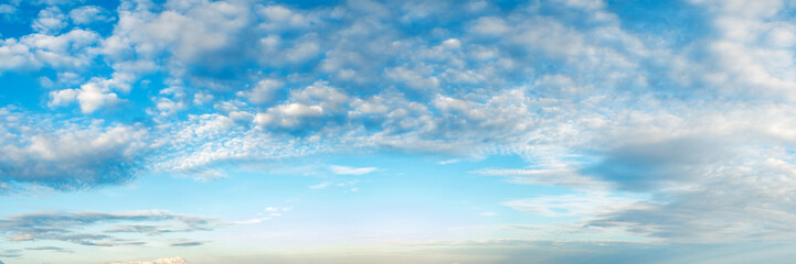 Wall Mural - vibrant color panoramic sky with cloud on a cloudy day. beautiful cirrus cloud. panorama high resolu