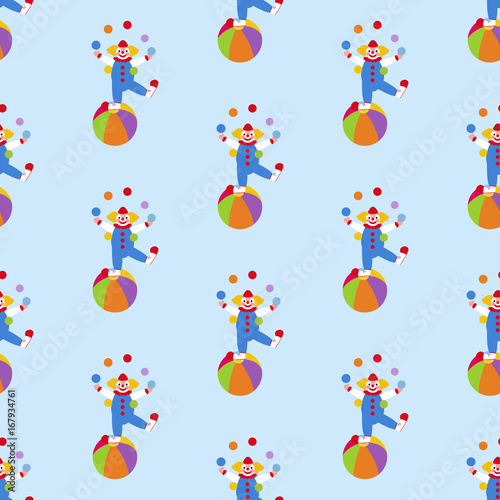 Leinwand Poster Clown in circus pattern